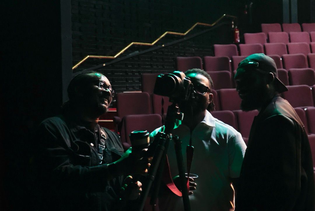 Production crew capturing the show