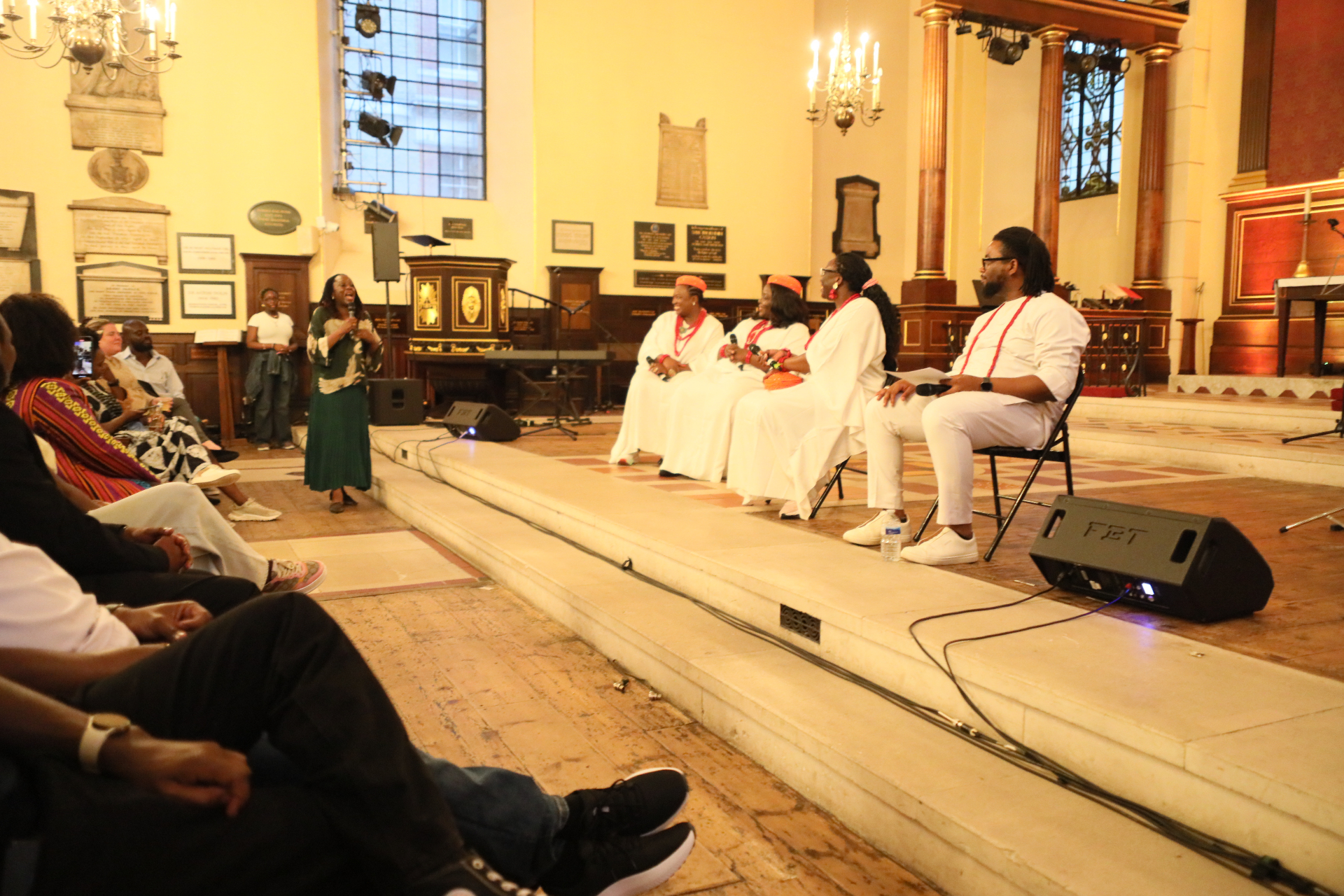 Q&A panel with the cast on stage